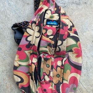 Kavu Women's Floral Backpack - Pink, Green, Black